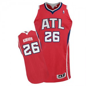 NBA Kyle Korver Authentic Men's Red Jersey - Adidas Atlanta Hawks &26 Alternate