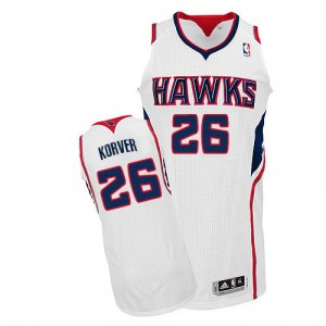 NBA Kyle Korver Authentic Men's White Jersey - Adidas Atlanta Hawks &26 Home