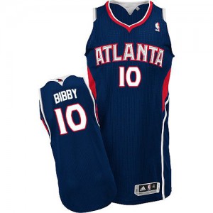 NBA Mike Bibby Authentic Men's Navy Blue Jersey - Adidas Atlanta Hawks &10 Road