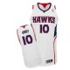 NBA Mike Bibby Authentic Men's White Jersey - Adidas Atlanta Hawks &10 Home