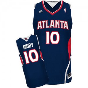 NBA Mike Bibby Swingman Men's Navy Blue Jersey - Adidas Atlanta Hawks &10 Road