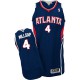 NBA Paul Millsap Authentic Men's Navy Blue Jersey - Adidas Atlanta Hawks &4 Road