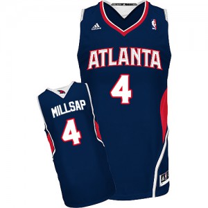 NBA Paul Millsap Swingman Men's Navy Blue Jersey - Adidas Atlanta Hawks &4 Road