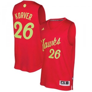 Adidas Atlanta Hawks 26 Kyle Korver authentique le jour de Noël rouge 2016-2017 NBA maillot hommes