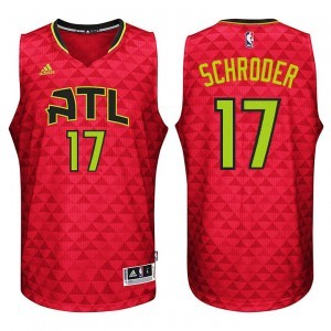 Dennis Schroder Atlanta Hawks 17 en 2015-16 nouvelle saison Swingman remplaçant rouge acheter maillots de basket-ball