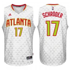 Nouvelle saison blanche maison Swingman d’Atlanta Hawks 17 Dennis Schroder 2015-16 acheter maillots de basket-ball