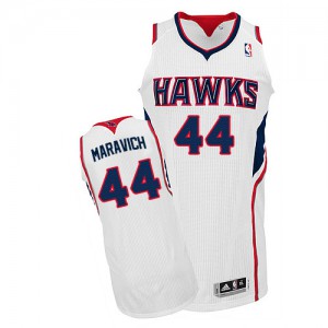 NBA Pete Maravich Authentic Men's White Jersey - Adidas Atlanta Hawks &44 Home