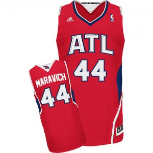 NBA Pete Maravich Swingman Men's Red Jersey - Adidas Atlanta Hawks &44 Alternate