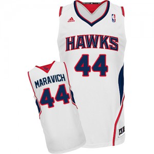 NBA Pete Maravich Swingman Men's White Jersey - Adidas Atlanta Hawks &44 Home