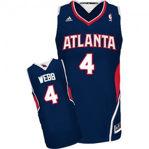NBA Spud Webb Swingman Men's Navy Blue Jersey - Adidas Atlanta Hawks &4 Road