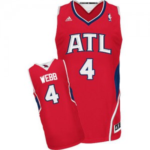 NBA Spud Webb Swingman Men's Red Jersey - Adidas Atlanta Hawks &4 Alternate