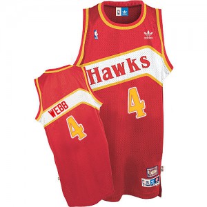 NBA Spud Webb Swingman Throwback Men's Red Jersey - Adidas Atlanta Hawks &4