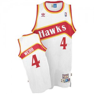NBA Spud Webb Swingman Throwback Men's White Jersey - Adidas Atlanta Hawks &4