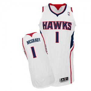 NBA Tracy Mcgrady Authentic Men's White Jersey - Adidas Atlanta Hawks &1 Home