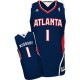 NBA Tracy Mcgrady Swingman Men's Navy Blue Jersey - Adidas Atlanta Hawks &1 Road