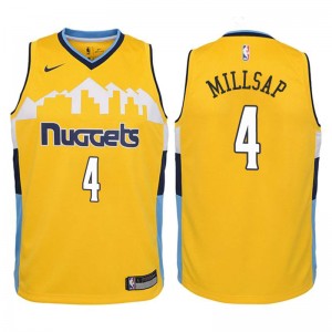Nuggets Denver pour la jeunesse ^ 4 Maillot Paul Millsap Swingman Or - Édition Statement