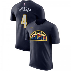 Pépites de Denver Paul Millsap ^ T-shirt bleu marine avec logo 4