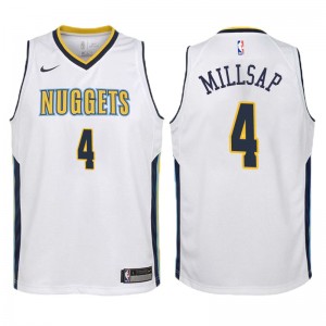 Pépites de Denver pour la jeunesse ^ 4 Paul Millsap Swingman White Jersey-Association Edition