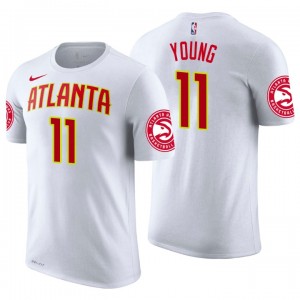 NBA Draft Atlanta Hawks ^ T-shirt en jersey blanc avec nom et numéro 11 de la Trae Young Association