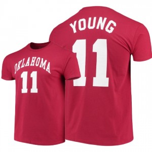 NCAA Men Sooners ^ 11 Tee-shirt Performance Trae Young College - Rouge