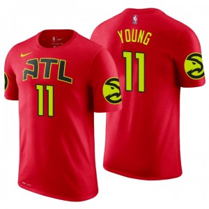 Projet de la NBA d'Atlanta Hawks ^ T-shirt en jersey rouge avec nom et numéro 11