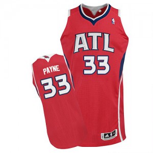NBA Adreian Payne Authentic Men's Red Jersey - Adidas Atlanta Hawks &33 Alternate