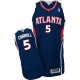 NBA DeMarre Carroll Authentic Men's Navy Blue Jersey - Adidas Atlanta Hawks &5 Road