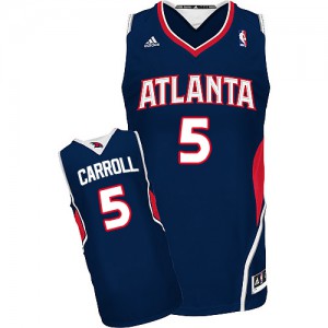 NBA DeMarre Carroll Swingman Men's Navy Blue Jersey - Adidas Atlanta Hawks &5 Road