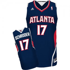 NBA Dennis Schroder Swingman Men's Navy Blue Jersey - Adidas Atlanta Hawks &17 Road