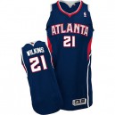 NBA Dominique Wilkins Authentic Men's Navy Blue Jersey - Adidas Atlanta Hawks &21 Road