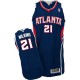 NBA Dominique Wilkins Authentic Men's Navy Blue Jersey - Adidas Atlanta Hawks &21 Road