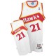 NBA Dominique Wilkins Authentic Throwback Men's White Jersey - Adidas Atlanta Hawks &21