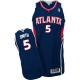 NBA Josh Smith Authentic Men's Navy Blue Jersey - Adidas Atlanta Hawks &5 Road