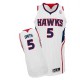 NBA Josh Smith Authentic Men's White Jersey - Adidas Atlanta Hawks &5 Home