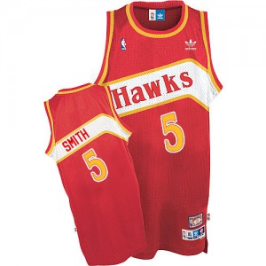 NBA Josh Smith Authentic Throwback Men's Red Jersey - Adidas Atlanta Hawks &5