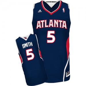 NBA Josh Smith Swingman Men's Navy Blue Jersey - Adidas Atlanta Hawks &5 Road